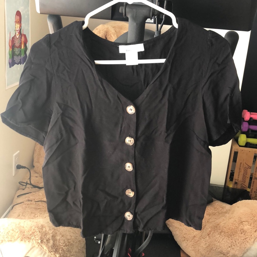 Black Buttoned Blouse